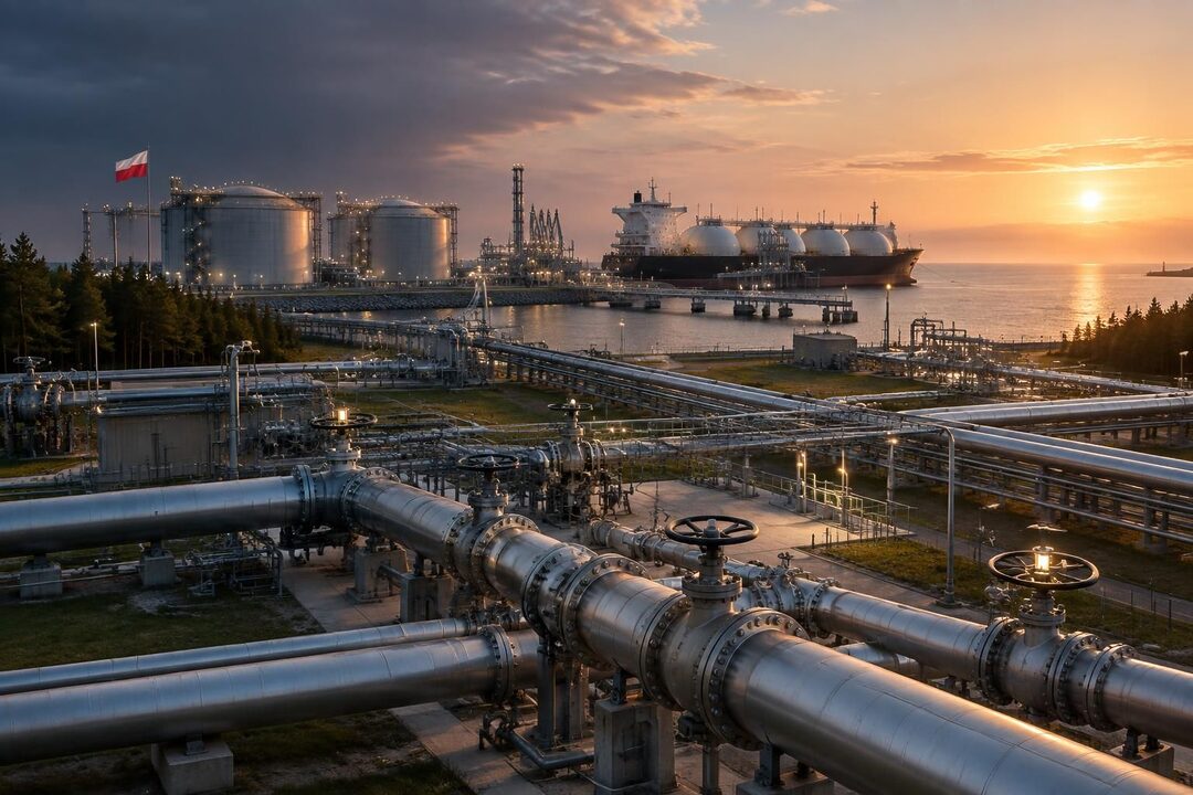 la pologne réduit sa dépendance au gaz russe et renforce son rôle de hub énergétique pour approvisionner l’europe centrale.
