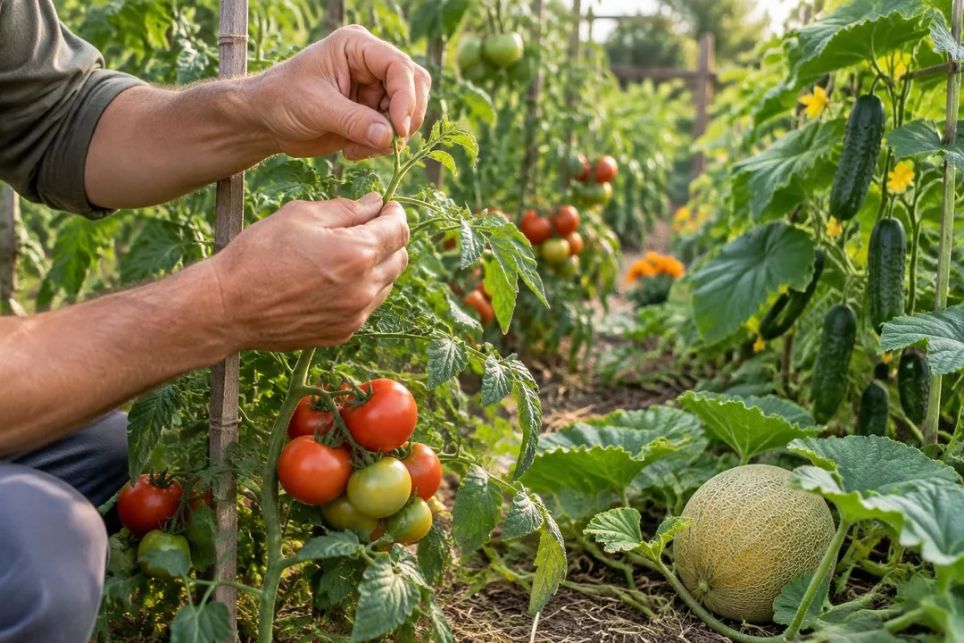 début septembre, adoptez ce geste essentiel sur vos tomates, melons et concombres pour favoriser la maturation des fruits et profiter d’une belle récolte avant l’automne.